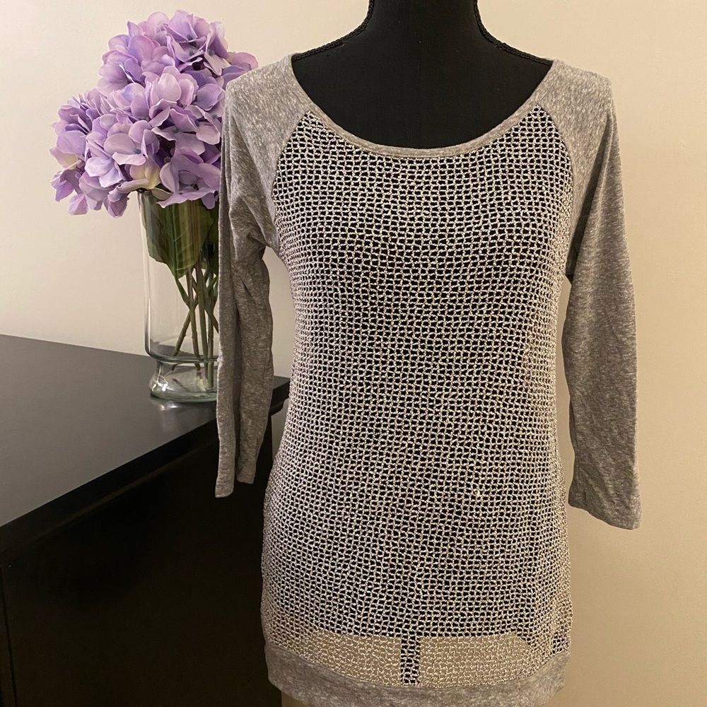 NWT Women’s Maurices Gray Mesh Baseball Tee